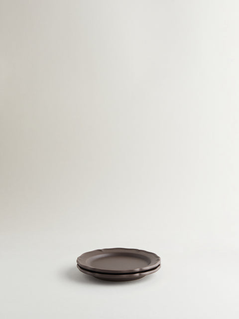 Festone Flat Bread Plate | Mocha Brown