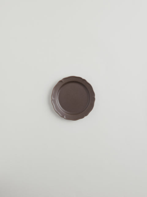 Festone Flat Bread Plate | Mocha Brown