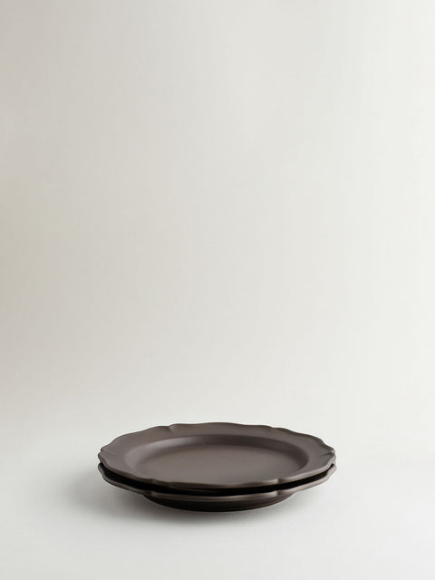 Festone Large Flat Plate | Mocha Brown
