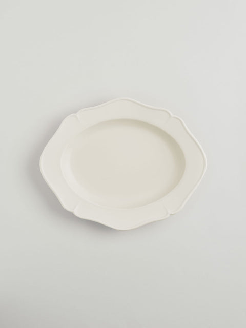 Festone Oval Serving Plate | Almond