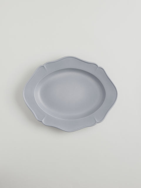 Festone Oval Serving Plate | Ash Gray
