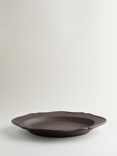 Festone Oval Serving Plate | Mocha Brown