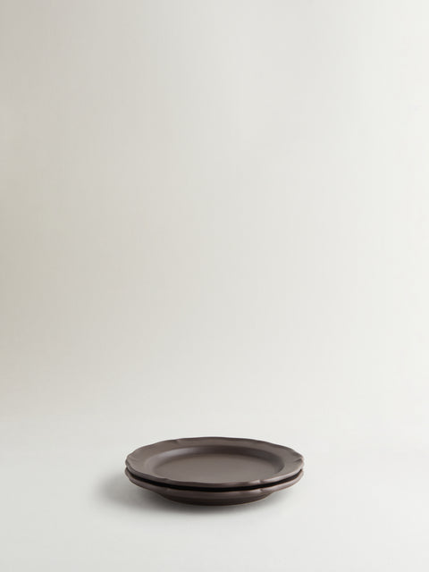 Festone Small Flat Plate | Mocha Brown
