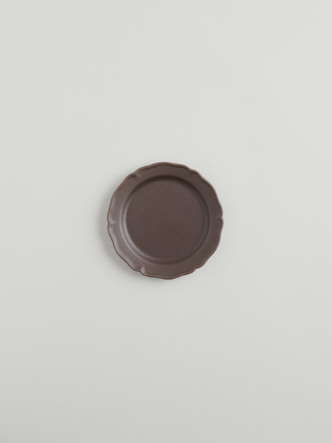 Festone Small Flat Plate | Mocha Brown