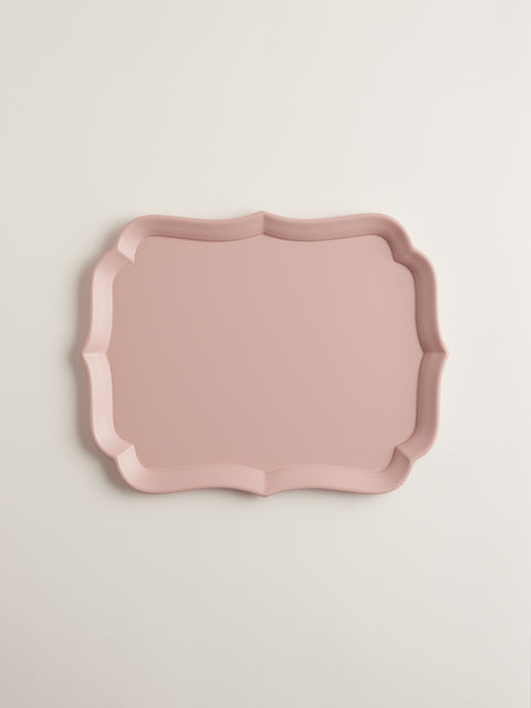 Sara Lacquered Wood Tray | Cameo Pink