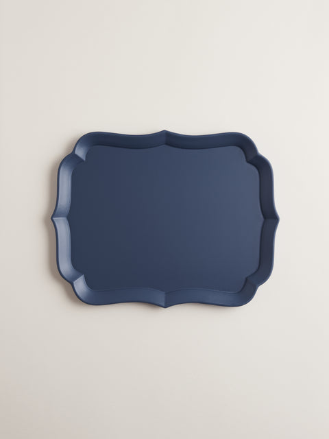 Sara Lacquered Wood Tray | Distant Blue