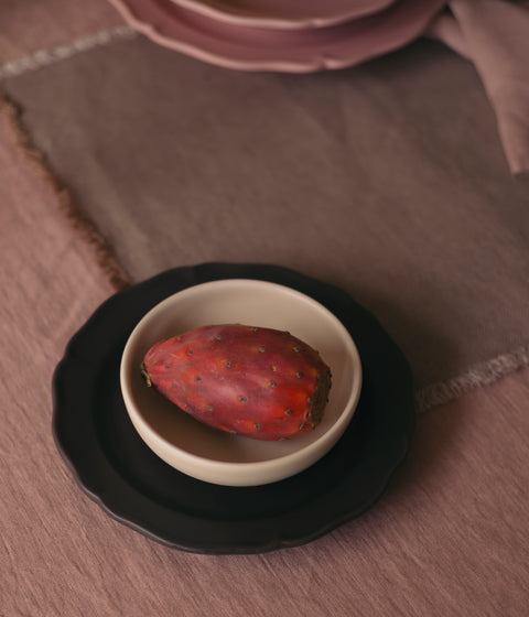 Festone Small Flat Plate | Mocha Brown