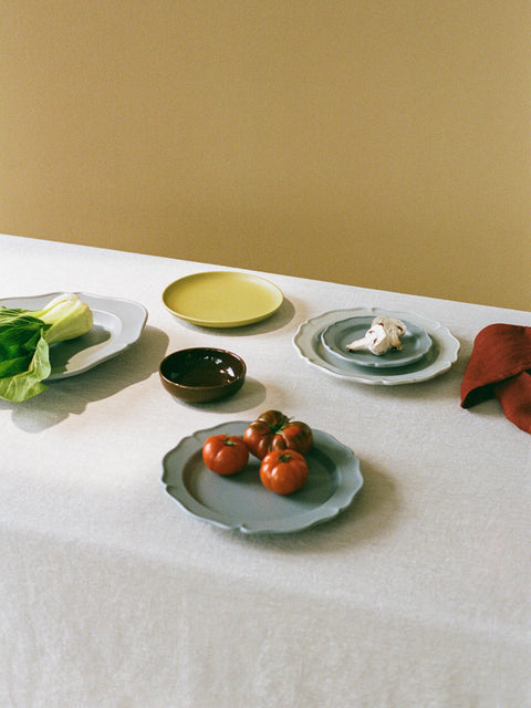 Festone Small Flat Plate | cadet blue