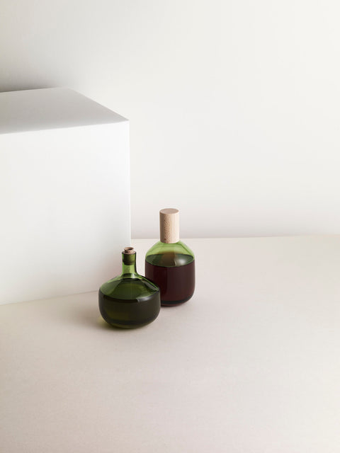 Trulli Short Olive oil and Vinegar Bottle | Diamine Green