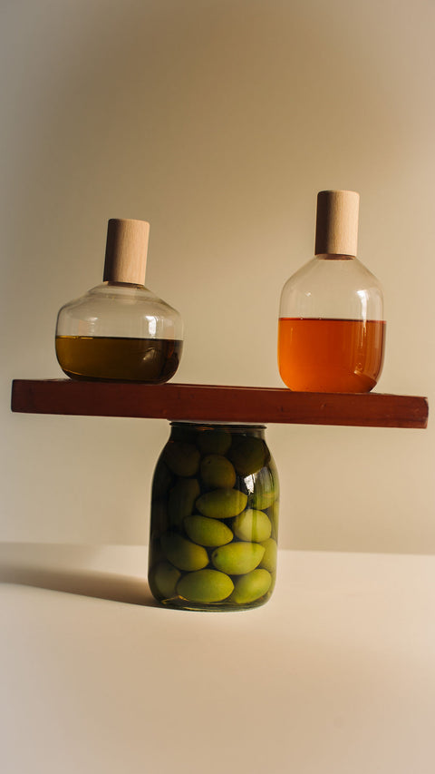 Trulli Tall Olive oil and Vinegar Bottle | Clear